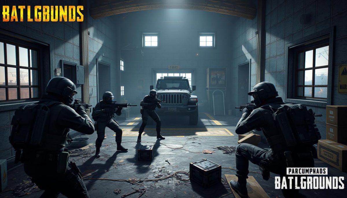 Оборонительная позиция команды в здании в PUBG Оборонительная позиция команды в здании в PUBG
